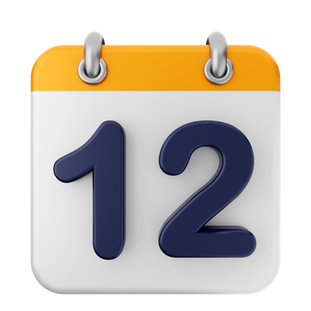 12º Calendario  3D Icon