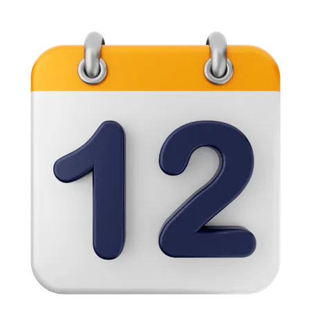 12º Calendario  3D Icon