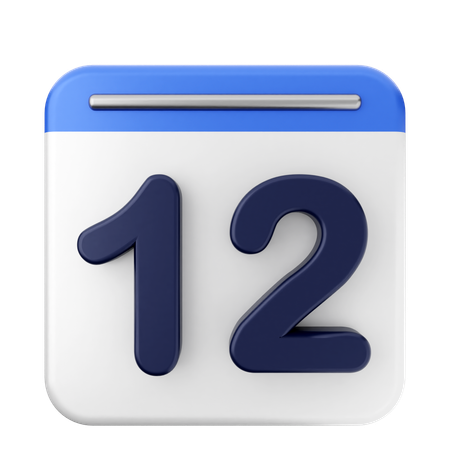 12º Calendario  3D Icon