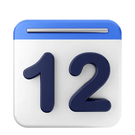 12º Calendario  3D Icon