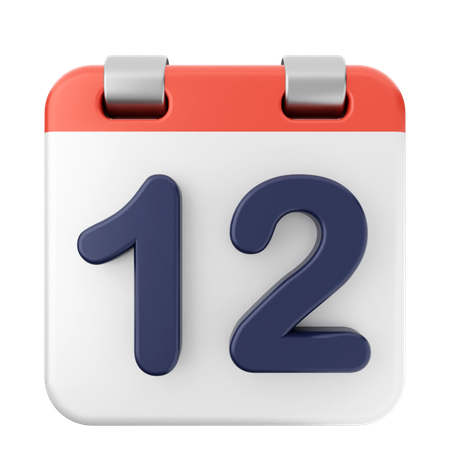 12º Calendario  3D Icon