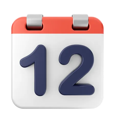 12º Calendario  3D Icon