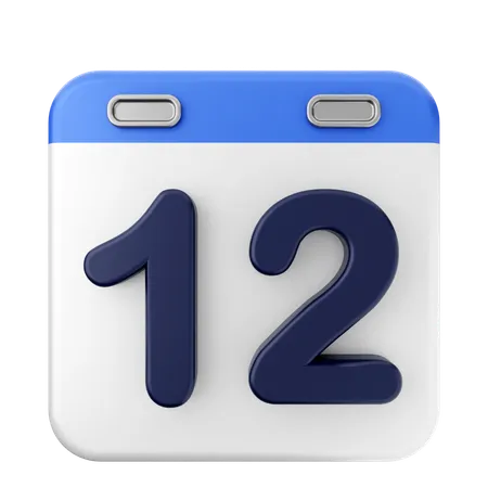 12º Calendario  3D Icon