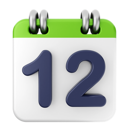 12º Calendario  3D Icon