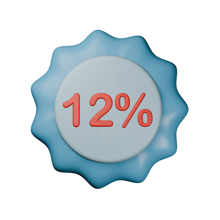 12% Discount Badge  3D Icon