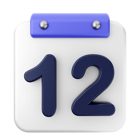 12e calendrier  3D Icon