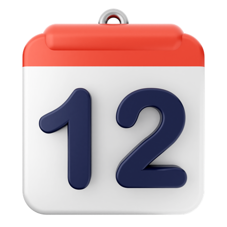 12e calendrier  3D Icon