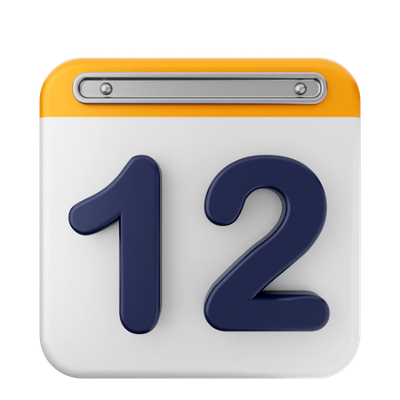 12e calendrier  3D Icon