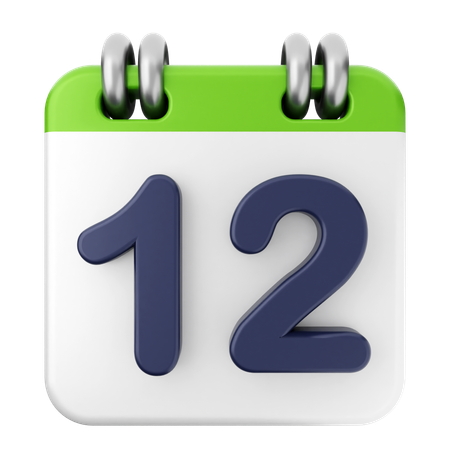 12e calendrier  3D Icon