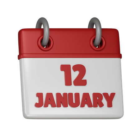 12 January  3D Icon