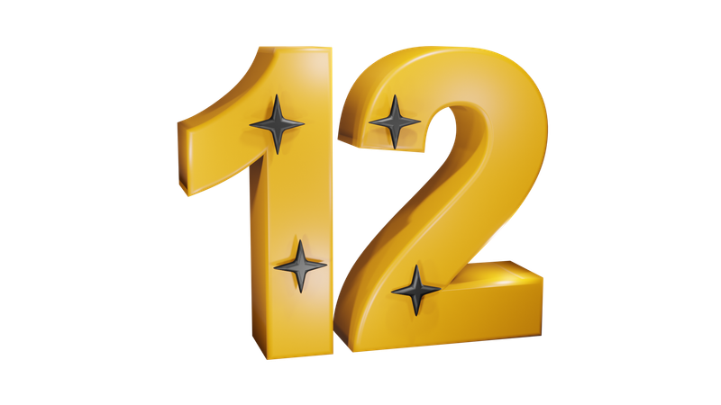 12 Number  3D Icon