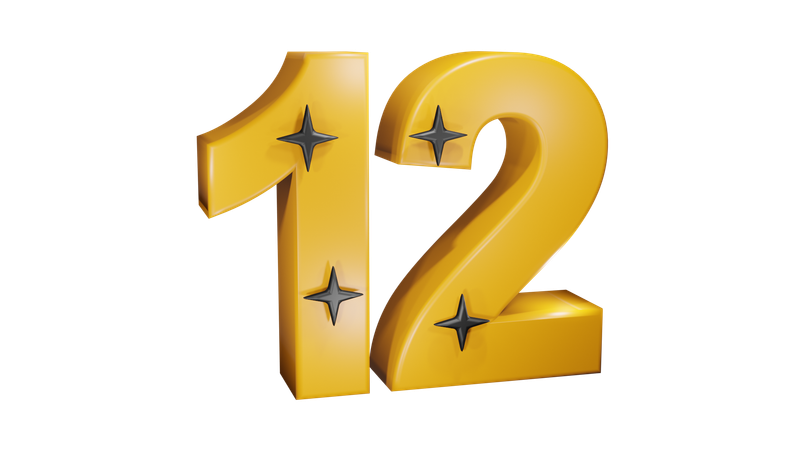 12 Number  3D Icon