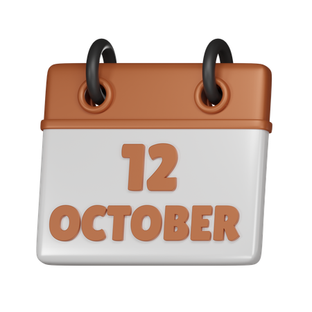 12 October  3D Icon