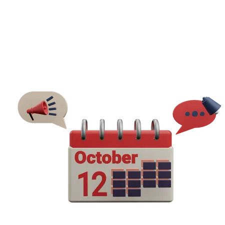 12 october  3D Icon