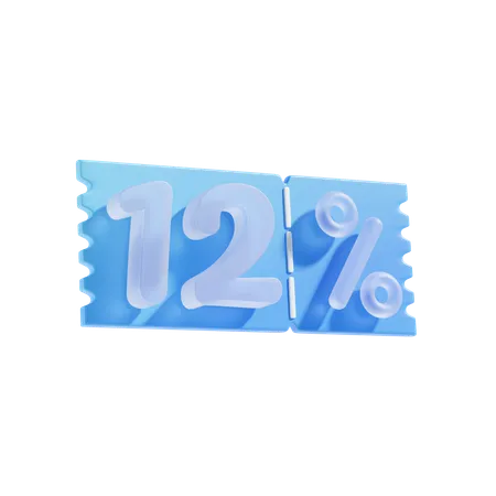 12 Percent Off 3 D Icon Illustratrion 3D Icon