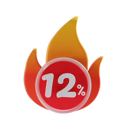 12 Percent  3D Icon