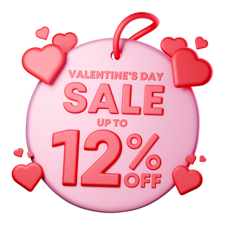 12 Percentage Discount  3D Icon