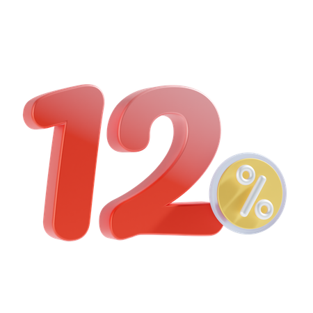 12 por cento  3D Icon