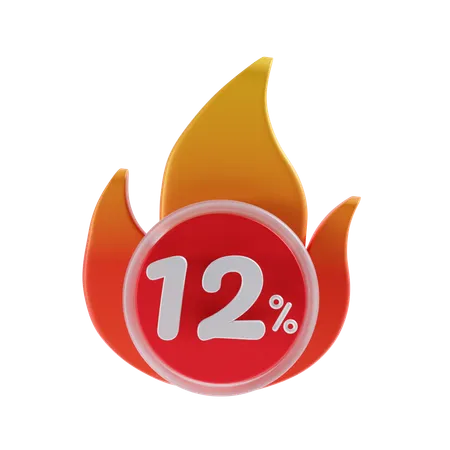 12 por cento  3D Icon