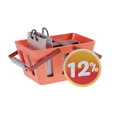 12 por ciento  3D Icon