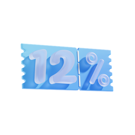 12 por ciento  3D Icon