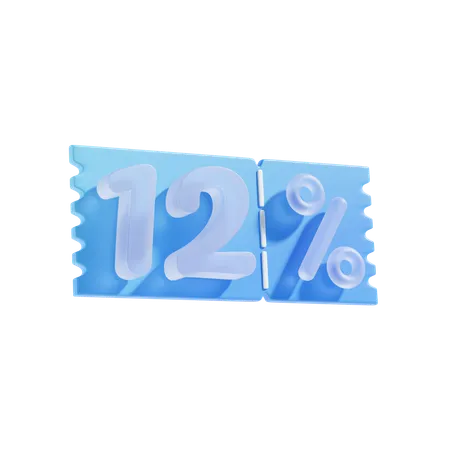 12 por ciento  3D Icon