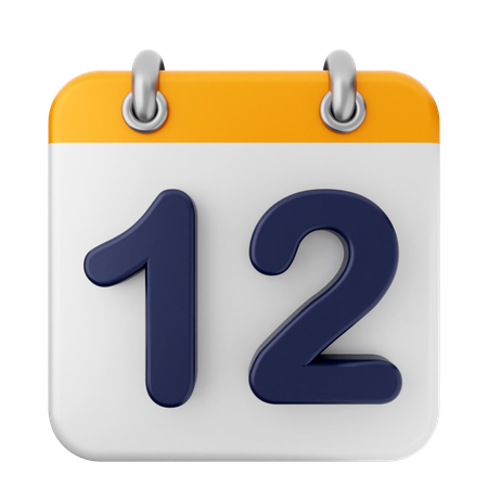 12 Th Calendar  3D Icon