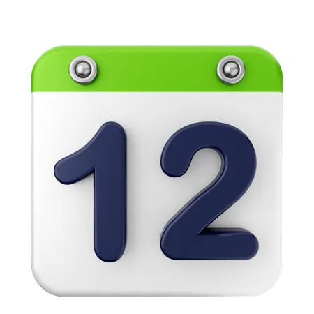 12 Th Calendar  3D Icon