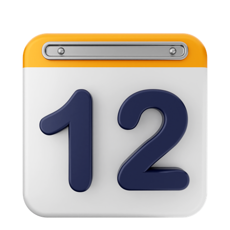 12 Th Calendar  3D Icon