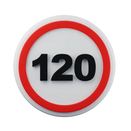 120 Maximum speed Sign 3d icon  3D Icon