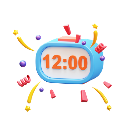 12h despertador  3D Icon