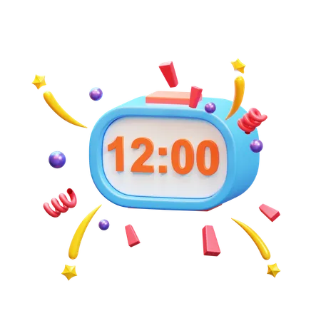 12h despertador  3D Icon