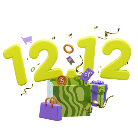 12.12 Sale Sign  3D Icon