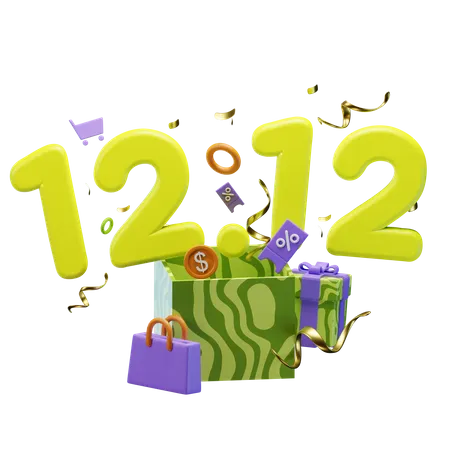 12.12 Sale Sign  3D Icon