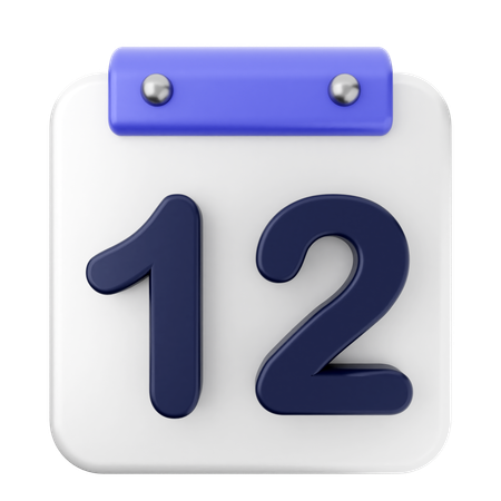 12º Calendário  3D Icon