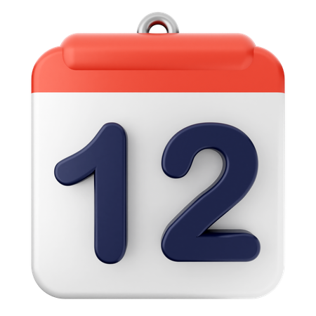 12º Calendário  3D Icon