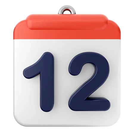 12º Calendário  3D Icon