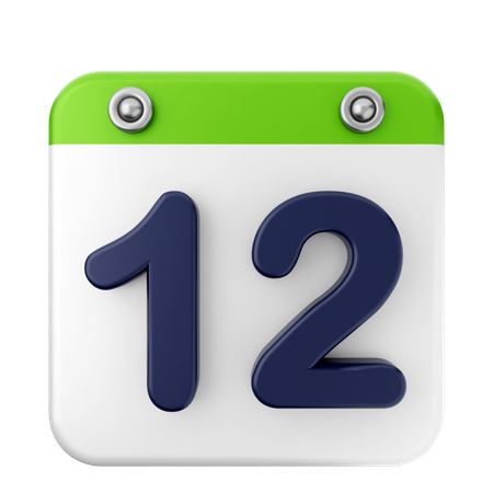 12º Calendário  3D Icon