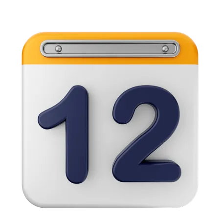 12º Calendário  3D Icon