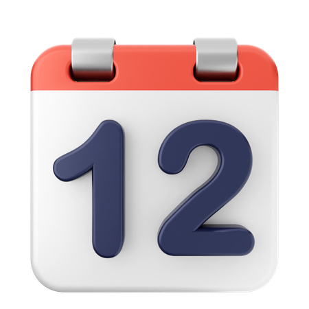 12º Calendário  3D Icon