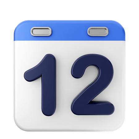 12º Calendário  3D Icon