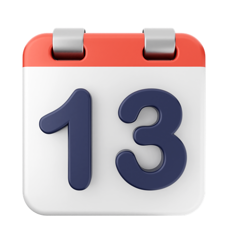 13° Calendario  3D Icon