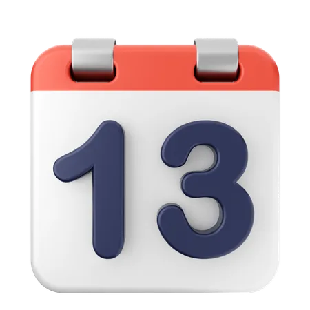 13° Calendario  3D Icon