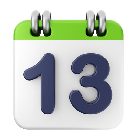 13° Calendario  3D Icon