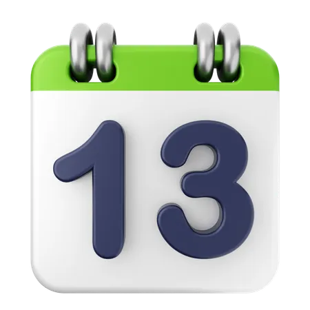 13° Calendario  3D Icon