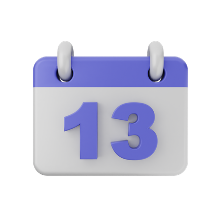 Calendário de 13 datas  3D Icon