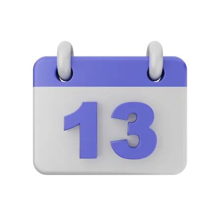 Calendário de 13 datas  3D Icon