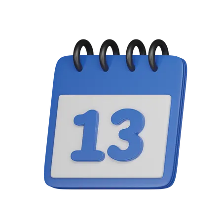 13 Date  3D Icon