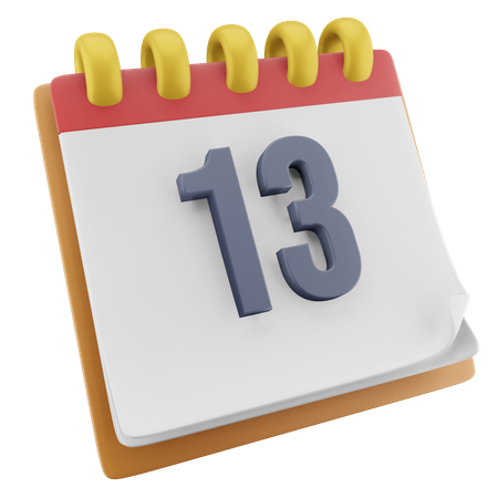 13 Date  3D Icon