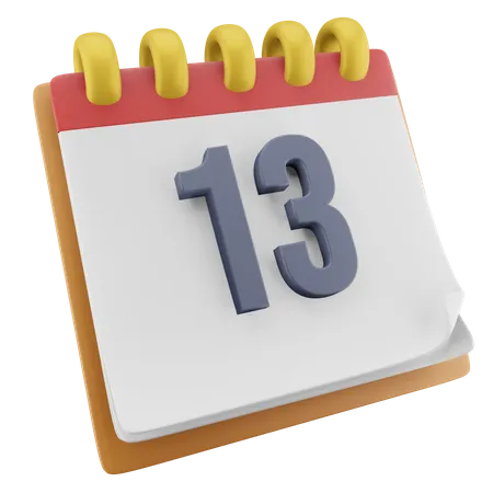 13 Date  3D Icon